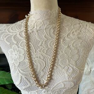 Vintage Napier Gold and Pearl Necklace 30”